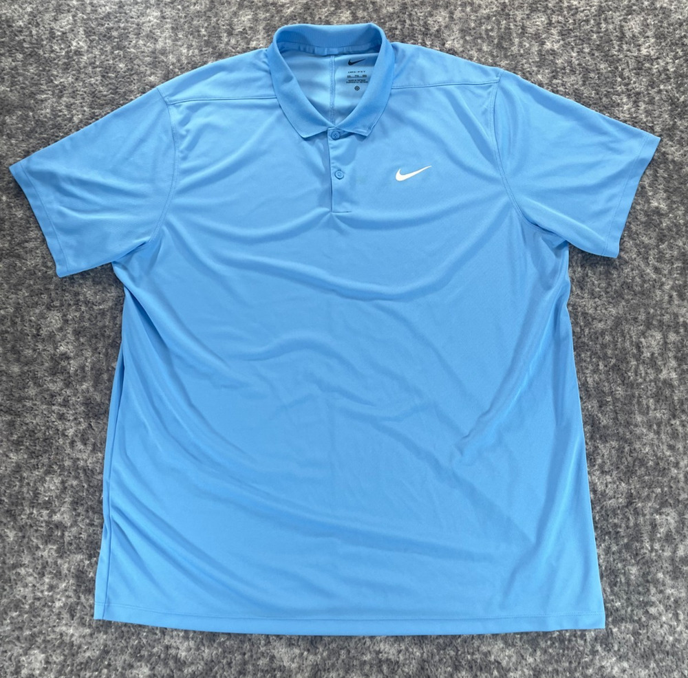 Nike Dri-FIT Polo Shirt Men's 2XL Carolina Blue Activewear Golf Apparel